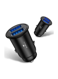 ديفيكو شاحن سيارة DIVICO 2.4A بمنفذين USB - شاحن محمول سريع الشحن مصنوع من سبائك الزنك، حجم صغير، طراز A3004  - Image 2