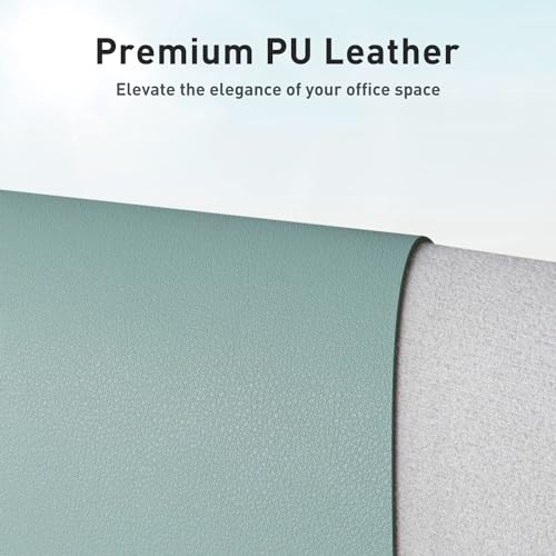 Aothia Leather Desk Pad Protector, Mouse Pad, Office Desk Mat, Non-Slip PU Leather Desk Blotter, Laptop Desk Pad, Waterproof Desk Writing Pad for Office and Home (23.6" x 13.7", Light Blue) - Image 2
