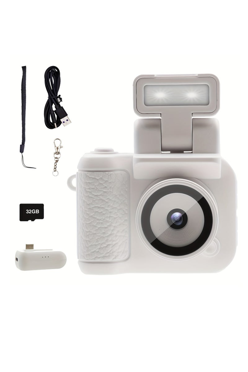 Mini Digital Camera, 1.4 Inch LCD Screen Video Recorder Camera, Compact Portable Action Camera, Lightweight High Definition Tiny Photography Camera For Kids Adults, (1pc, White) - Image 1