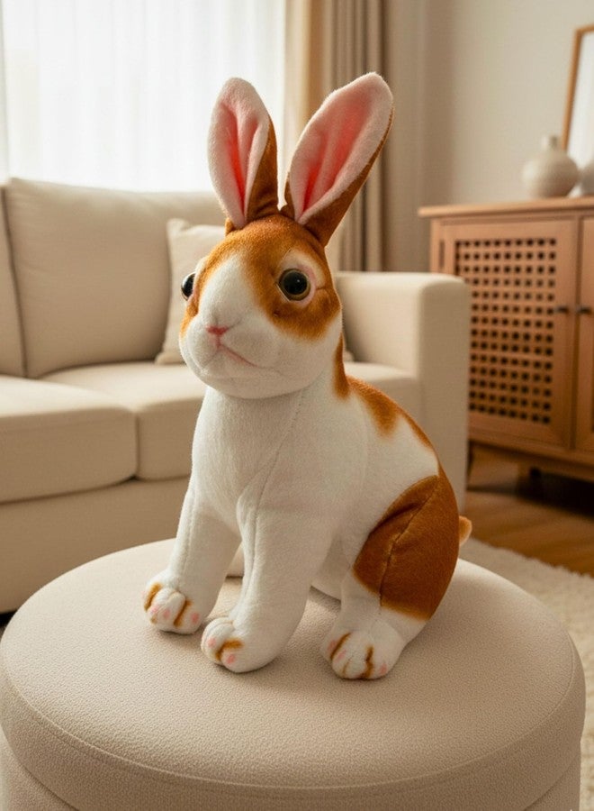 Tickles Cute Rabbit Soft Stuffed Plush Animals Toy for Kids Birthday Gift (Size: 25 cm; Color: White & Brown) - Image 3