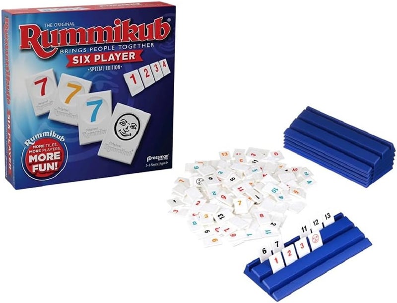 Pressman Rummikub Six Player Edition - The Classic Rummy Tile Game - More Tiles and More Players for More Fun! by , Blue - Image 2