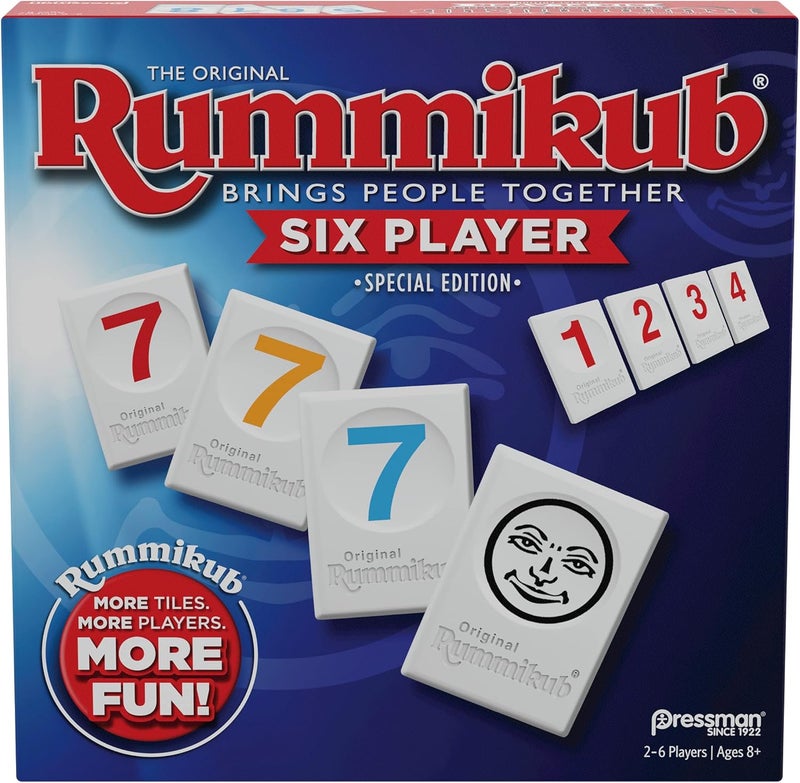 Pressman Rummikub Six Player Edition - The Classic Rummy Tile Game - More Tiles and More Players for More Fun! by , Blue - Image 1