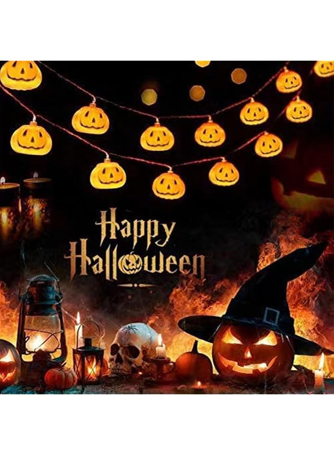 erorex Halloween String Lights Decorations 9Ft 20Led Pumpkin String Lights 2 Model Battery Operated Halloween Decor Pumpkin Led Lights Halloween Party Decorations For Home Indoor Outdoor - Image 4