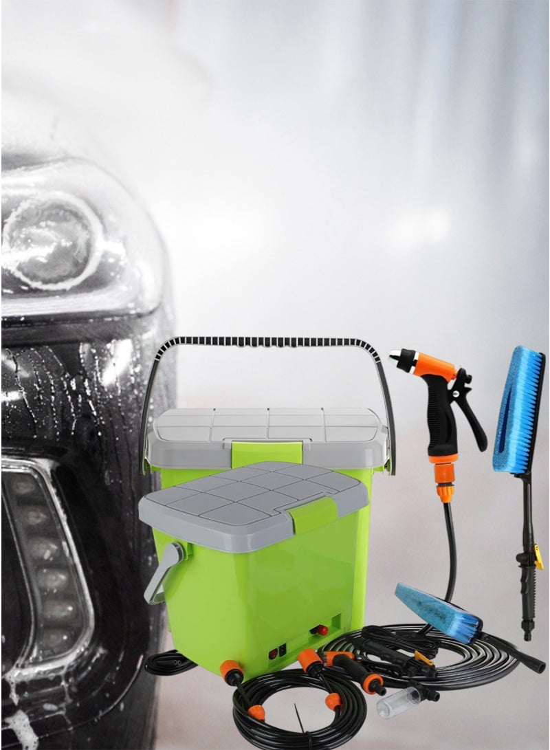 Portable Car Washing Pump with Bucket & Brush – Multi-Purpose Cleaning Kit - Image 3