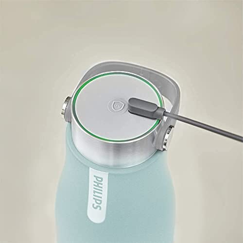 PHILIPS Water GoZero UV Self-Cleaning Smart Water Bottle Vacuum Stainless Steel Insulated Water Bottle with Handle Double-wall, Auto Cleaning, Keep Drink Hot or Cold, BPA Free, Blue, 20 oz - Image 4