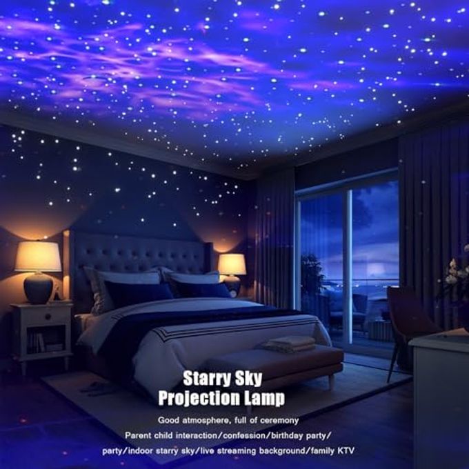SPOOBOOLA Party Lights Starry Sky Projector Ocean Wave Projector 3 in 1, DJ Dicso Ball Home Light with Remote Control, Suitable Parties Night Light Bedroom Home Theater Ceiling Room Decor Magic Corridor - Image 3