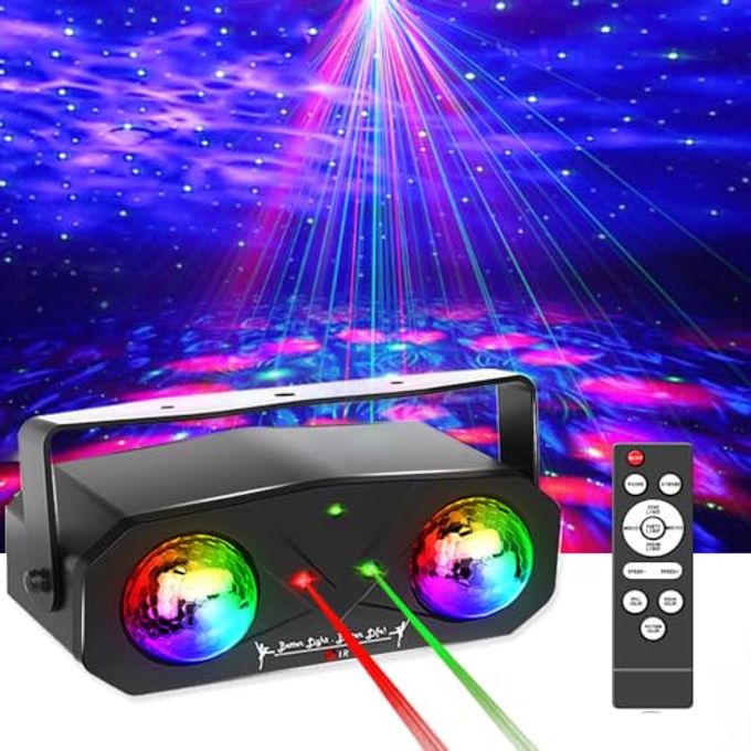 SPOOBOOLA Party Lights Starry Sky Projector Ocean Wave Projector 3 in 1, DJ Dicso Ball Home Light with Remote Control, Suitable Parties Night Light Bedroom Home Theater Ceiling Room Decor Magic Corridor - Image 1