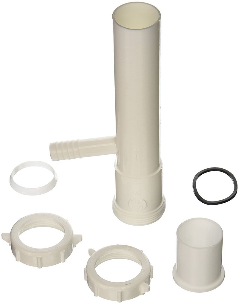 Plumb Pak Plumb Pak, White Keeney 35-8WK Tailpiece, Direct Connect or Slip Joint 1-1/2-Inch by 8-Inch with 5/8-Inch O.D. Dishwasher Branch - Image 2