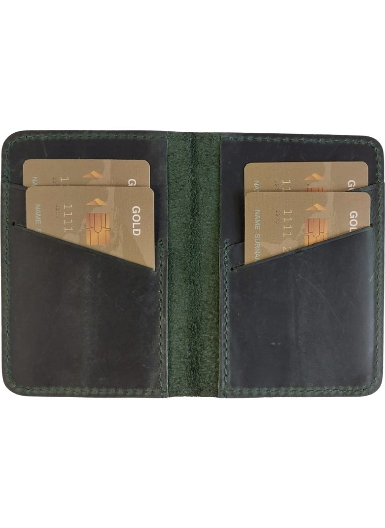 PLM - Enrico Slim Leather Card Holder W128 Antique Green - Image 1