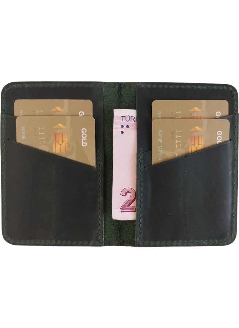 PLM - Enrico Slim Leather Card Holder W128 Antique Green - Image 1