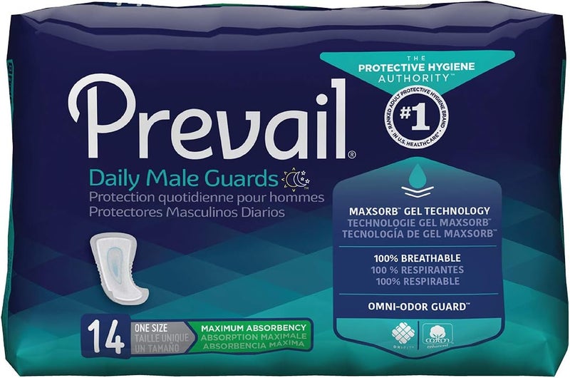 Prevail Prevail Male Incontinence Guards, Maximum Absorbency, 14 Count 