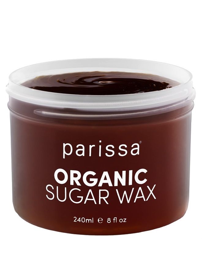 parissa Legs & Body Organic Sugar Wax for Sensitive Skin, 100% Natural, Gentle & Washable Formula at Home Waxing Kit, Green, 8 Fl Oz - Image 1