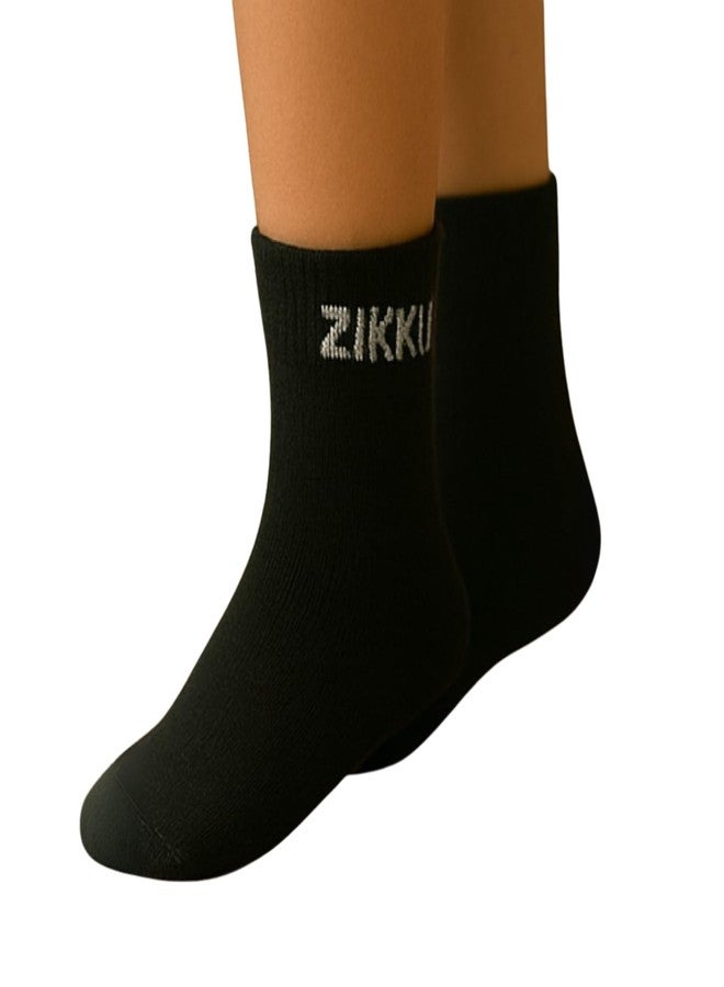 ZIKKU Smart Ankle Lenght Sock for Kids 6-8 Years Old | Plain Trendy Colors (1, Black) - Image 1