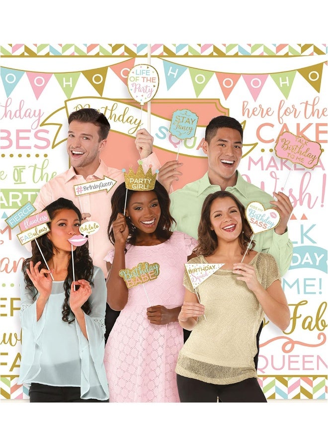 Amscan 670737 Wall Decoration Kit with Props Colorful Confetti(15 Piece) -1 Pack