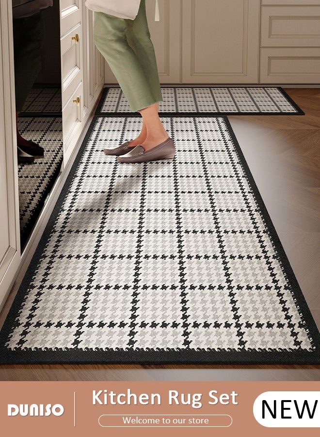 DUNISO 2 PCS  Kitchen Mats and Rugs Set , Non Slip Heavy Duty Standing Mat, Quick Dry Diatom Mud Floor Mat,  Extra Soft and Absorbent Floor Mats for  Kitchen, Bath, Office, Laundry(40*60cm+40*120cm) - Image 1