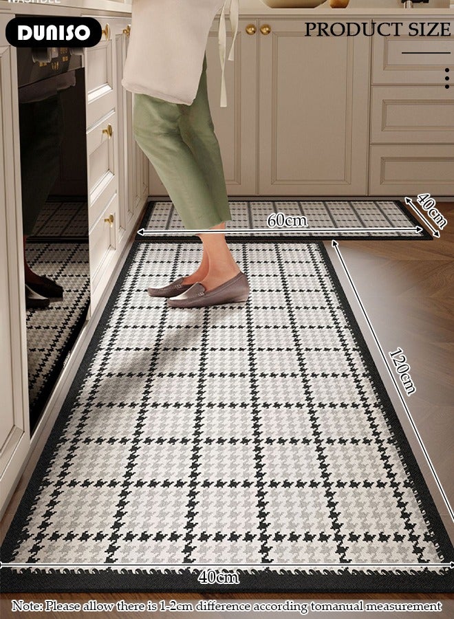 DUNISO 2 PCS  Kitchen Mats and Rugs Set , Non Slip Heavy Duty Standing Mat, Quick Dry Diatom Mud Floor Mat,  Extra Soft and Absorbent Floor Mats for  Kitchen, Bath, Office, Laundry(40*60cm+40*120cm) - Image 4