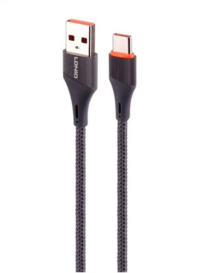 لدنيو كابل بيانات سريع الشحن LDNIO LS632 من USB-A إلى USB-C بقوة 30 وات بطول 2 متر تصميم متين مقاوم للانحناء والتشابك - رمادي - Image 1