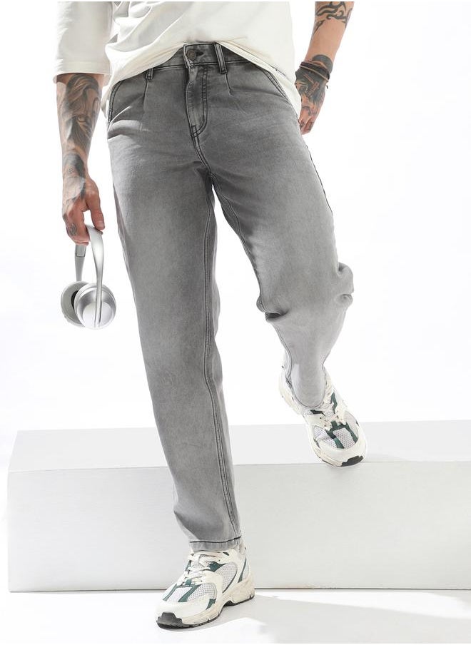 Hubberholme Men Comfort Relaxed Tappered Fit Mid-Rise Jeans  - Image 2