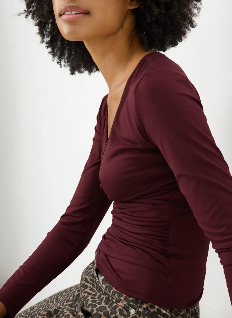 Matalan Burgundy Wrap Top