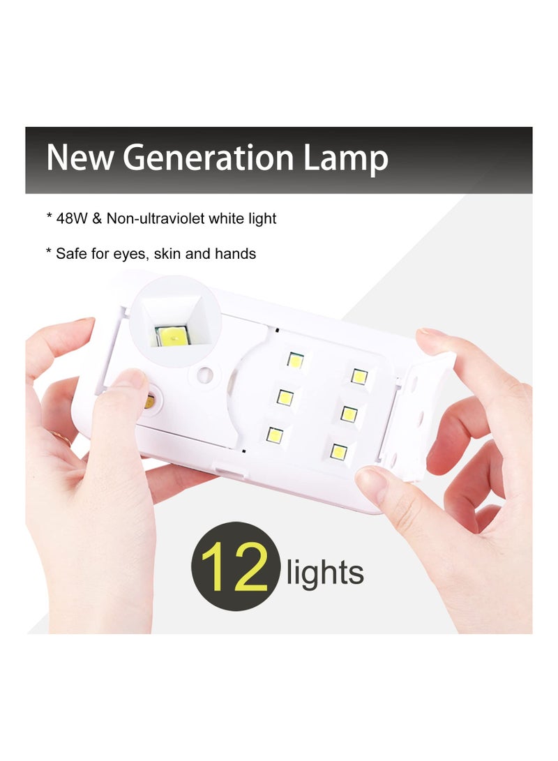 SYOSI Nail Dryer, UV Gel Nail Lamp 36W LED Nail Light for Gel Nail Polish Mini 12 Beads Nail Curing Lamp for Portable (36W White) - Image 3