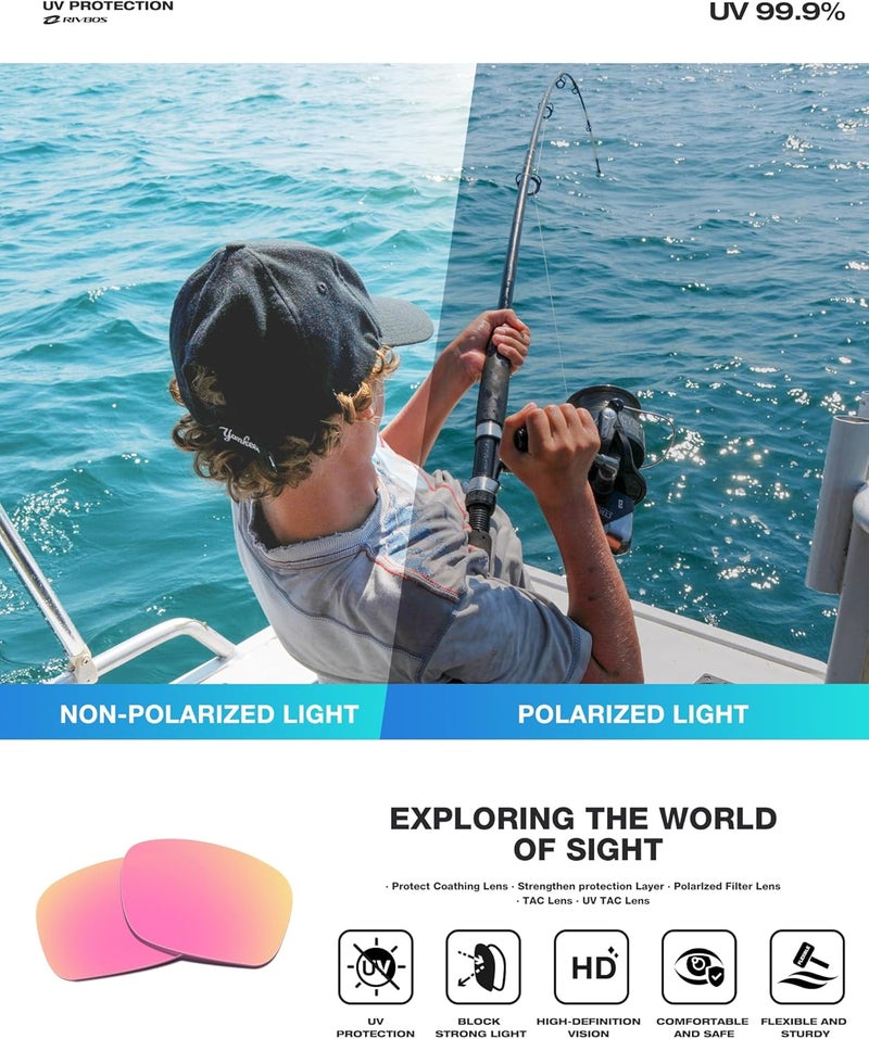 RIVBOS Polarized Sports Sunglasses Driving Sun Glasses Shades for Men Women Tr90 Frame for Cycling Fishing Running RB831 - Image 2
