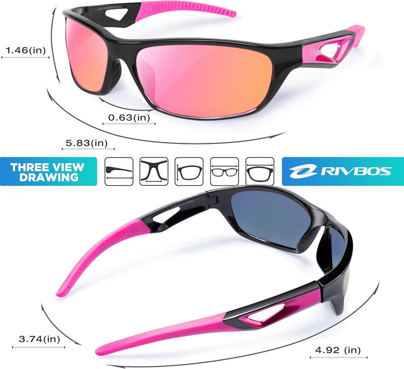 RIVBOS Polarized Sports Sunglasses Driving Sun Glasses Shades for Men Women Tr90 Frame for Cycling Fishing Running RB831 - Image 3