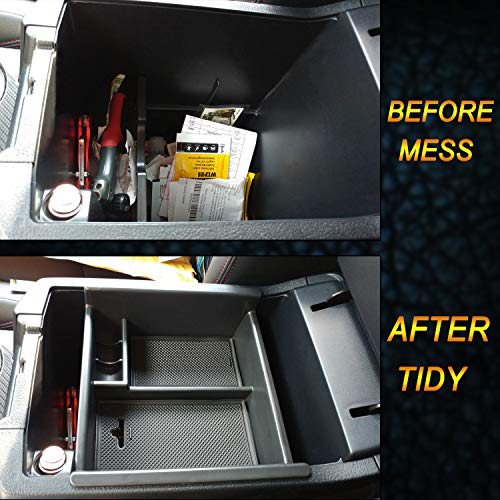 JKCOVER Center Console Organizer Tray Compatible with Toyota 4Runner 2010-2021 2022 2023 2024 and Kia Telluride 2020-2024 2025 Accessories,Insert Armrest Box Secondary Storage ABS Black Materials - Image 4
