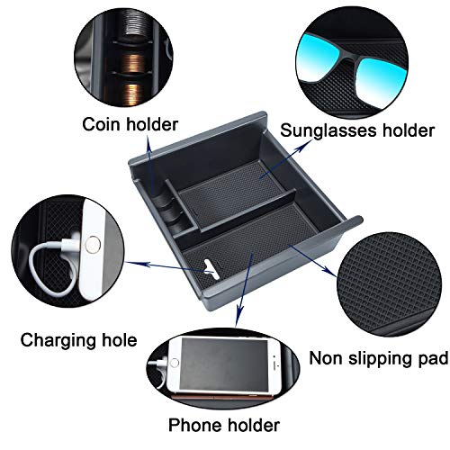 JKCOVER Center Console Organizer Tray Compatible with Toyota 4Runner 2010-2021 2022 2023 2024 and Kia Telluride 2020-2024 2025 Accessories,Insert Armrest Box Secondary Storage ABS Black Materials - Image 3