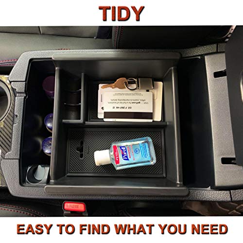 JKCOVER Center Console Organizer Tray Compatible with Toyota 4Runner 2010-2021 2022 2023 2024 and Kia Telluride 2020-2024 2025 Accessories,Insert Armrest Box Secondary Storage ABS Black Materials - Image 2