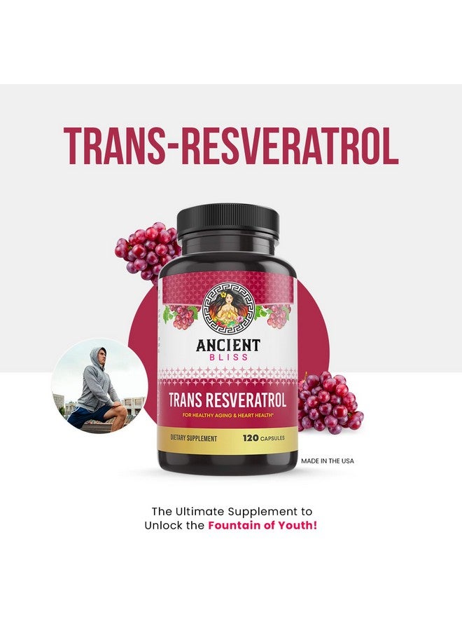 Ancient Bliss Resveratrol Powerful Antioxidant Supplement with Green Tea, Grape Seed Extract, Cardiovascular, Vitality & Immune Support Supplement for Men & Women - Image 2