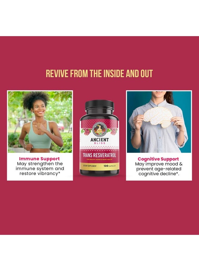 Ancient Bliss Resveratrol Powerful Antioxidant Supplement with Green Tea, Grape Seed Extract, Cardiovascular, Vitality & Immune Support Supplement for Men & Women - Image 4