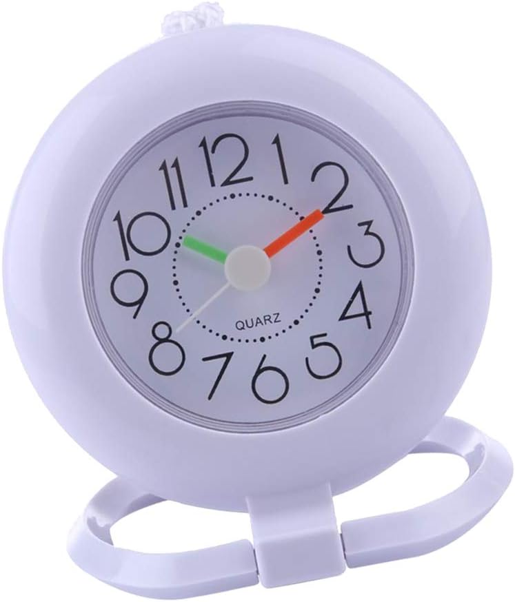 klarako Bathroom Shower Waterproof Wall Clock Kitchen Cook Baking Clock, with Towel Ring Hook, Flexible to Stand or Hang  White, 12cm - Image 4