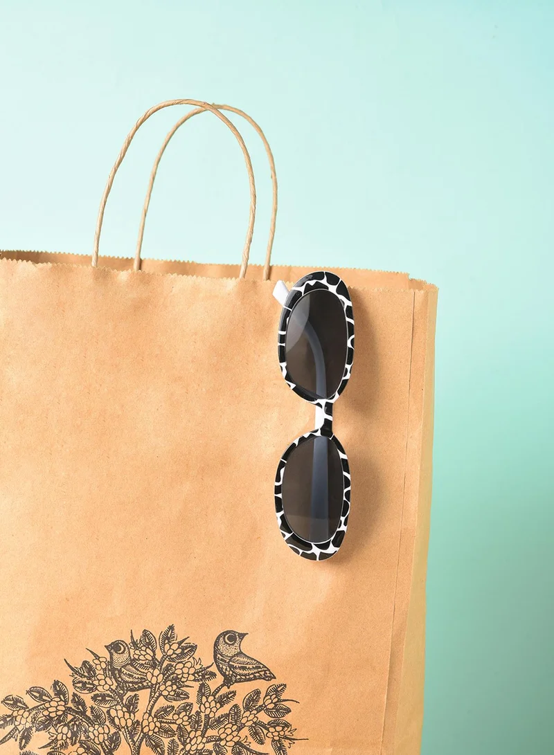 Haute Sauce Black Lens White Oval Sunglasses