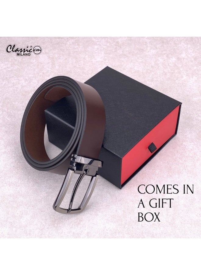 Classic Milano Genuine Leather Belt for Men – Black Formal Belt Men – Men Belts for Office & Business Wear – Mens Belt Leather with Gift Box - Image 4