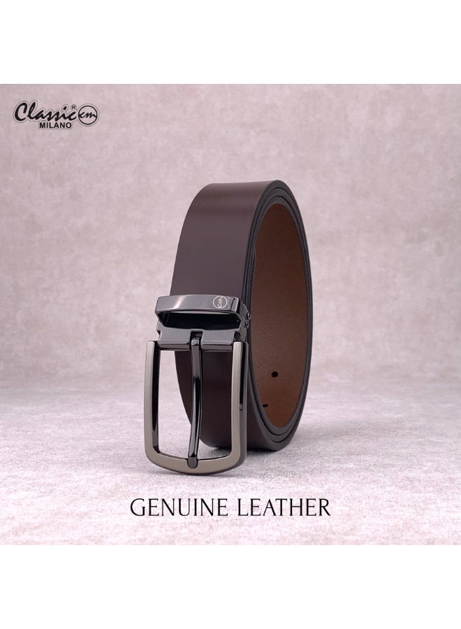 Classic Milano Genuine Leather Belt for Men – Black Formal Belt Men – Men Belts for Office & Business Wear – Mens Belt Leather with Gift Box - Image 3