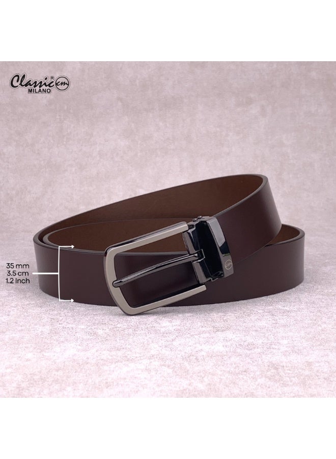 Classic Milano Genuine Leather Belt for Men – Black Formal Belt Men – Men Belts for Office & Business Wear – Mens Belt Leather with Gift Box - Image 5