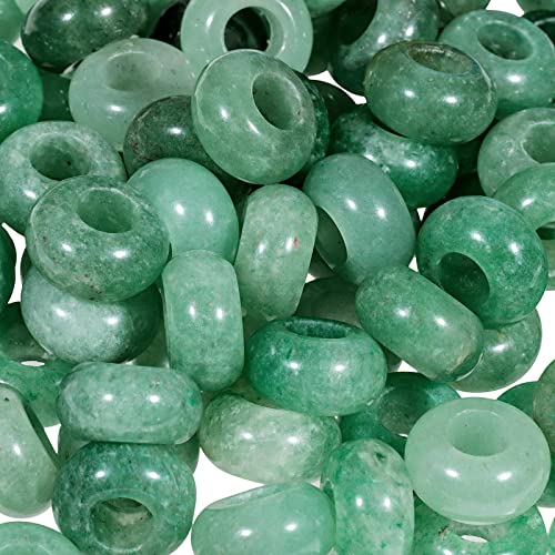 SUNYIK Green Aventurine Large Hole (6mm) Rondelle Loose Charms European Bead fits Bracelet,Jewelry Makings Pack of 20 - Image 5