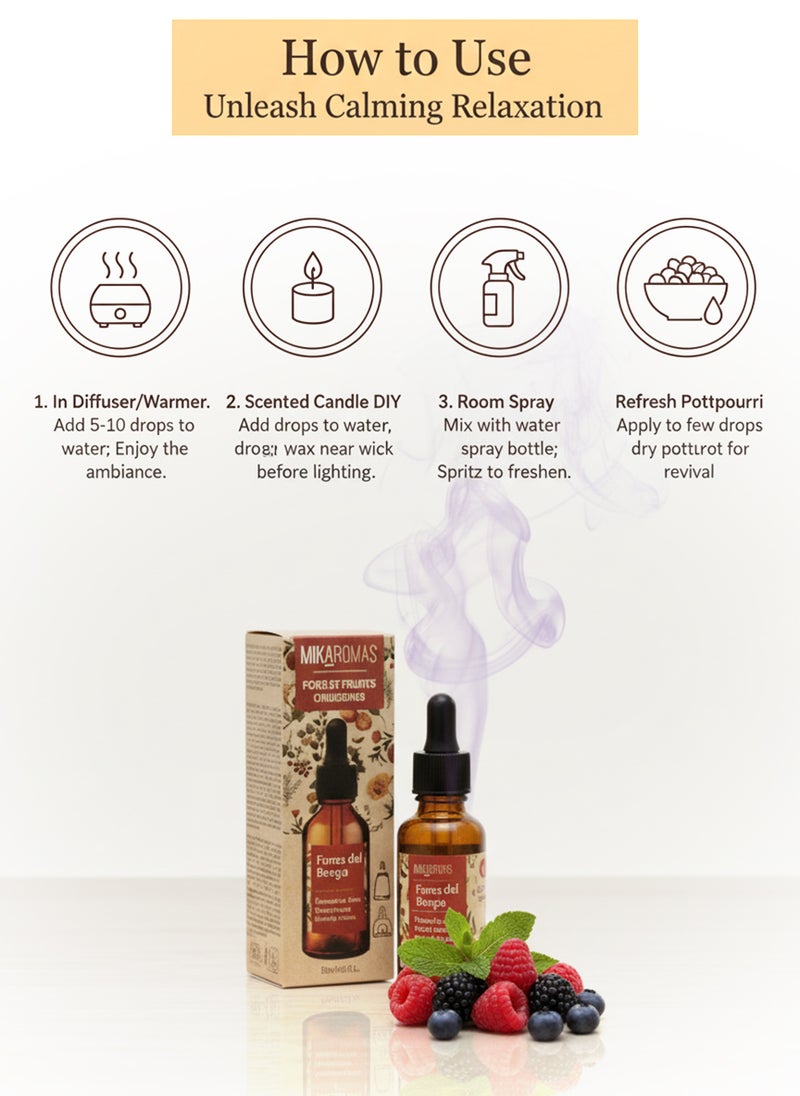 Mikaromas Fragrance Oil - Fruit of the Forest Aroma,30ml|Long-Lasting Premium Scented Oil for Diffusers,Candles,Potpourri&Air Fresheners|Sweet, Juicy&Fruity Forest Berry Fragrance for Home,Office, Spa - Image 4