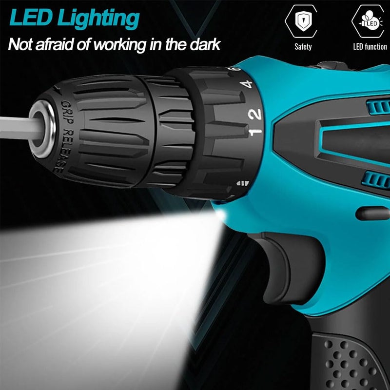 Galaxe Brushless 12V cordless professional drill and screwdriver Power Tools Combo Kit Impact wireless Screw Drivers with Hand Tool Kit GLX12V46SS17 74pcs tool kit - Image 5