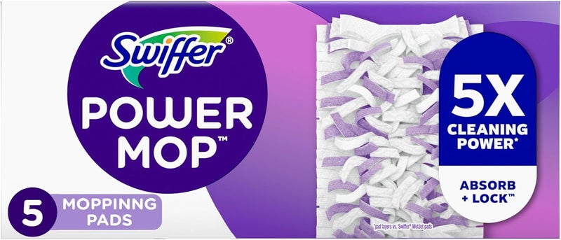 Swiffer Procter & Gamble PowerMop Multi-Surface Mopping Pad Refills, 5 Count Mop Heads - Image 1
