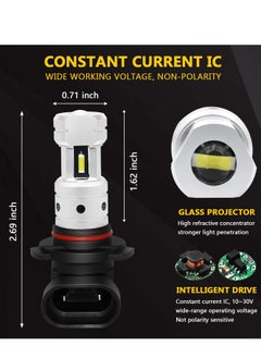 KASTWAVE 3800 Lumens 9006 LED Fog Light Bulbs Super Bright CSP HB4 LED Bulb Replacement for Car Truck, 6000K Xenon White  - Image 4