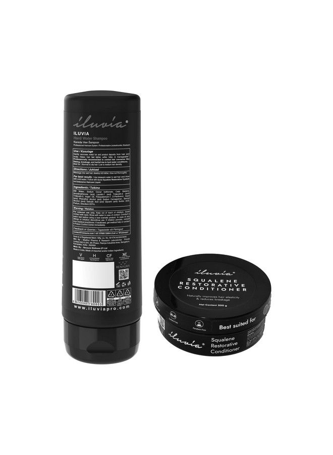 iluvia Professional Basic Haircare Combo Cleansing Hard Water Shampoo 200 Ml & Squalene Restorative Conditioner 200 Gm (Pack Of 1) - Image 3