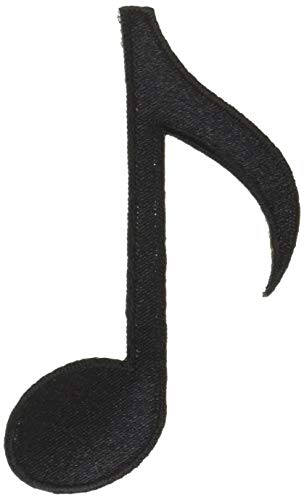 Wrights Iron-On Appliques-Black Musical Note 3"X2" 1/Pkg - Image 1