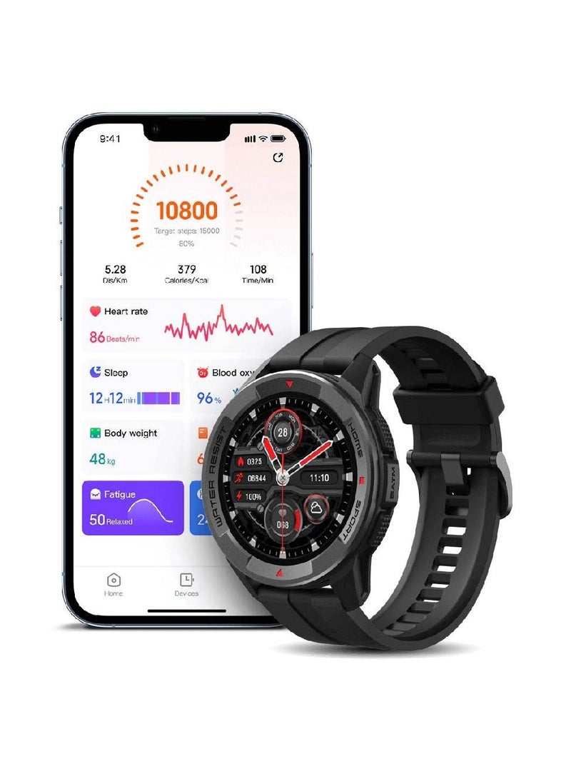 Mibro Bluetooth Smartwatch 1.3 Inch AMOLED Screen 38 Sports Modes Heart Rate Blood Oxygen Sleep Monitoring Water-Resistant 350mAh Battery 60 Days Long Standby Time Multi-language - Black - Image 5