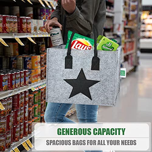 GREENSHEEP Unisex Shopping Bag Foldable Clothbags With Handle Spacious Tote For Vegetables, Groceries And Other Accessories (Medium, Grey, 400 GSM) - Image 2
