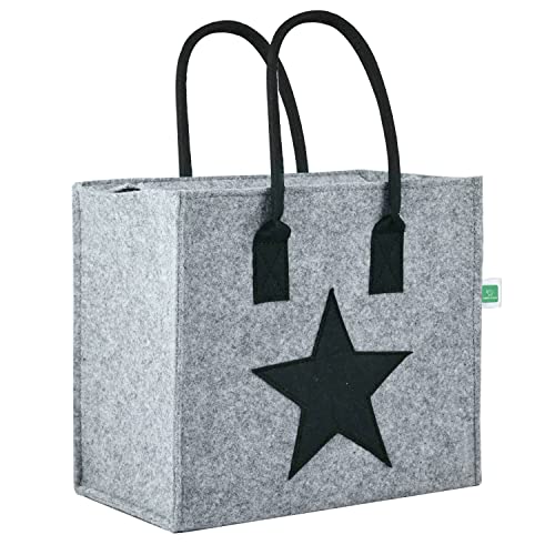 GREENSHEEP Unisex Shopping Bag Foldable Clothbags With Handle Spacious Tote For Vegetables, Groceries And Other Accessories (Medium, Grey, 400 GSM) - Image 1