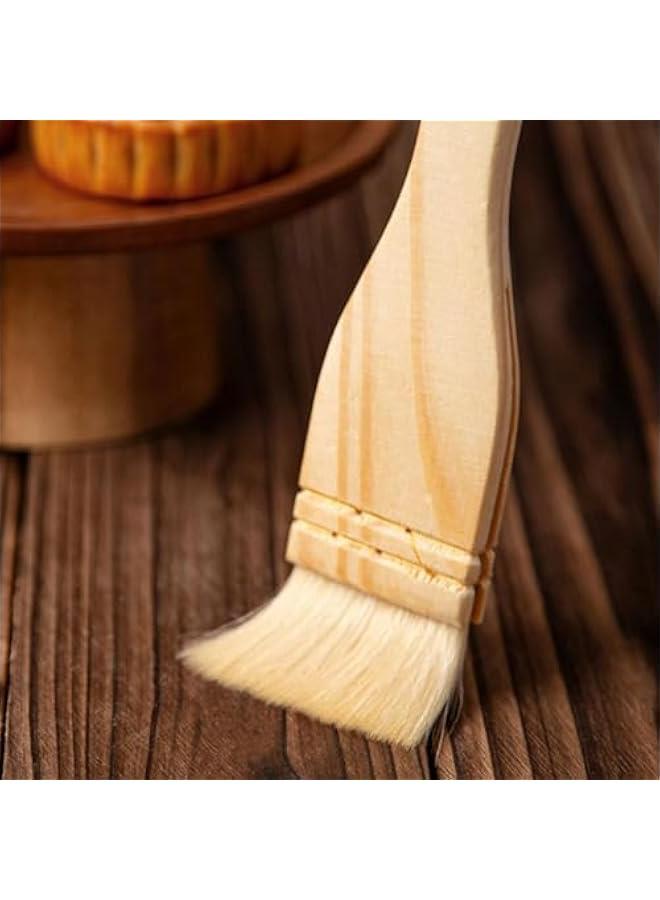 4pcs Oil Brush Wood Pastry Basting Brush Set Bbq with Long Wooden Handle For Baking Grilling Cooking and Spreading Oil er Sauce or Marinade Dishwasher Safe Basting Oil Brush - Image 5