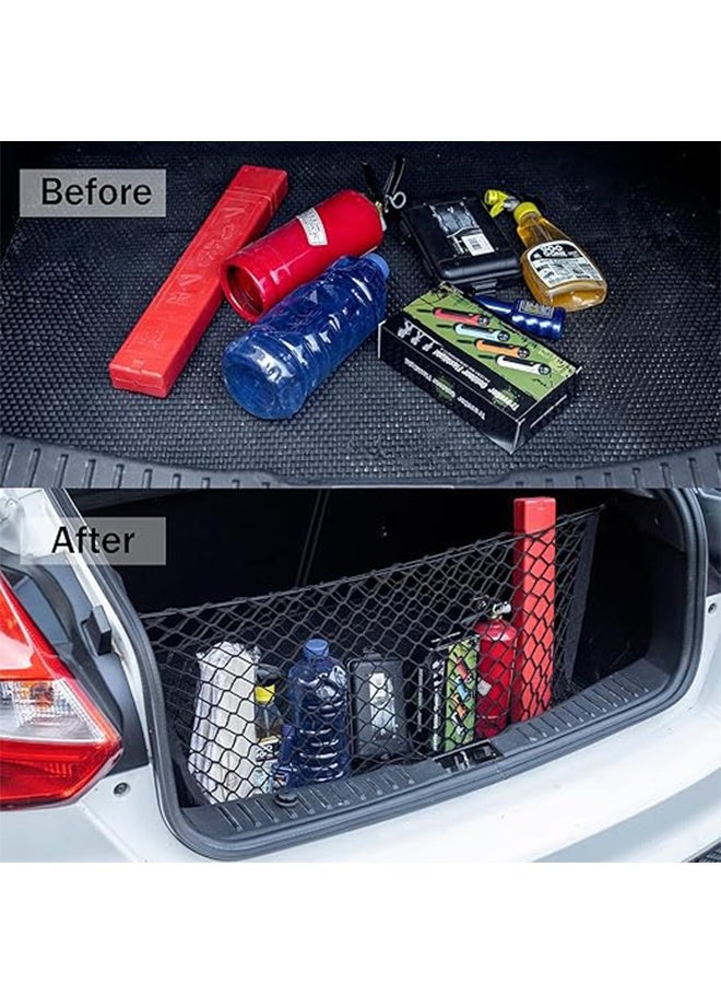 TodyJeyHo Stretchable Elastic Adjustable Cargo Net - Heavy Duty Trunk Organizer with Hooks, Vehicle Storage Solution for SUVs, Trucks, Cars (35.4x15.8 Inches) - Image 5