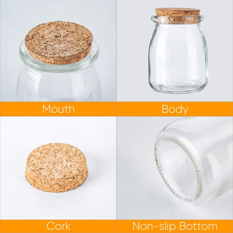 Brajttt Mini Yogurt Jars 30 Pack  7 Oz Glass Favor Jars With Cork Lids  Pudding Containers With Lids  Mason Jar Wedding Favors Honey Pot With Label Tags And String - Image 3