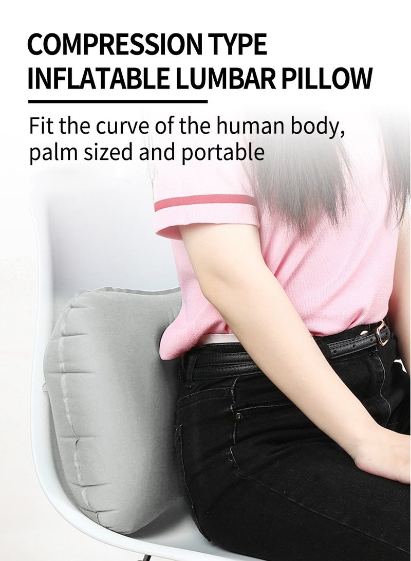 BEIRUI وسادة رأس وخصر قابلة للنفخ، وسادة قابلة للطي ناعمة، وسادة سفر قابلة للنفخ مع مضخة مدمجة، وسادة دعم الرأس للنوم والراحة على الطائرات والقطارات والمكاتب والتخييم والسفر - Image 5